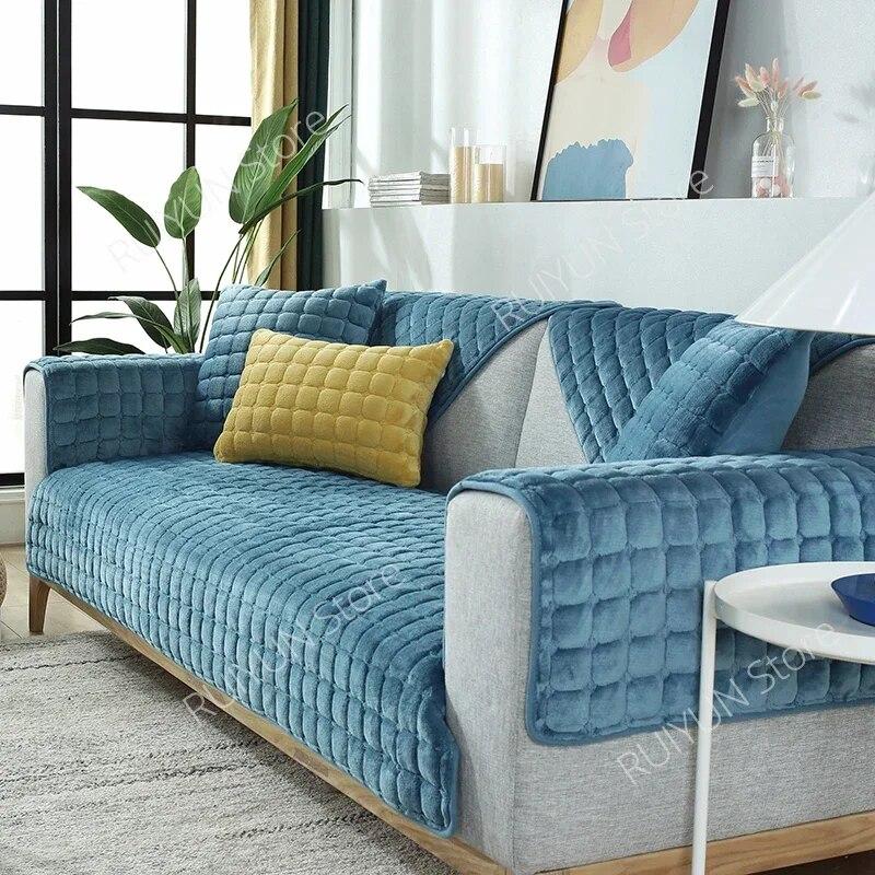 Thicken Plaid Sofa Cover for Living Room Anti-dirty Dog Pet Sofa Mat Towel Couch Cover Furniture Protector