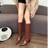 2026 Pointed High Heels Western Cowboy Fashion Boots Belt Buckle Knight Boots