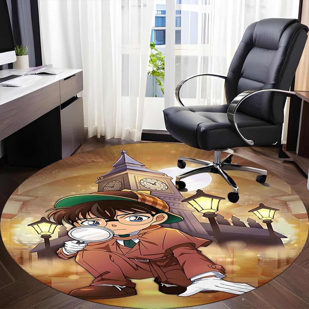 1PC Detective Conan Office Round Area Rug Suitable For Office, Under Office Chairs Bedroom Living Room Home Decor, Available in Various SizesT101