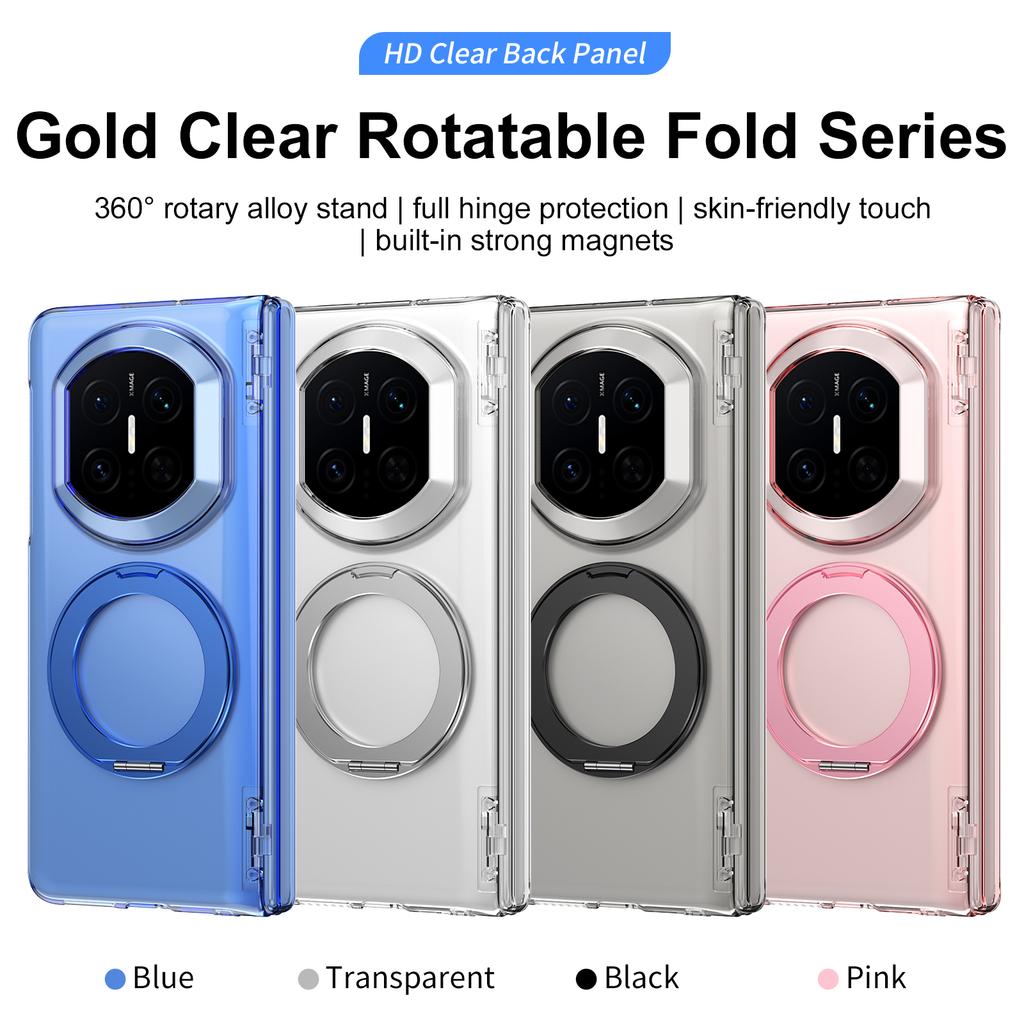 360 Degree Rotatable Metal Ring Magnetic Case For Huawei Mate X7 Stand Cover Full Hinge Protection With Glass Screen Protector