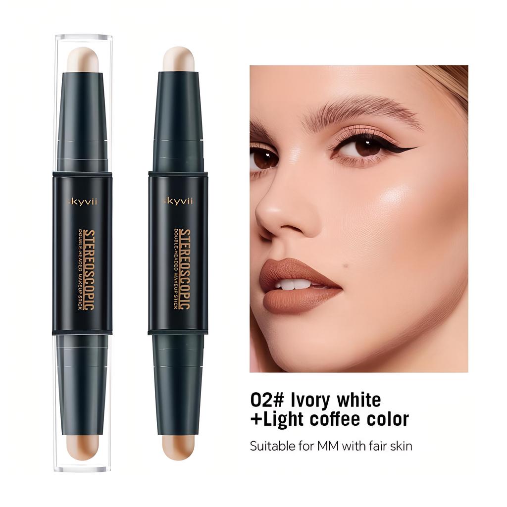 Contouring Stick With Double-headed, Dual-purpose Concealer Highlighter For Three-dimensional Nose Bridge Shadow V Face High Nose Bridge Face Makep