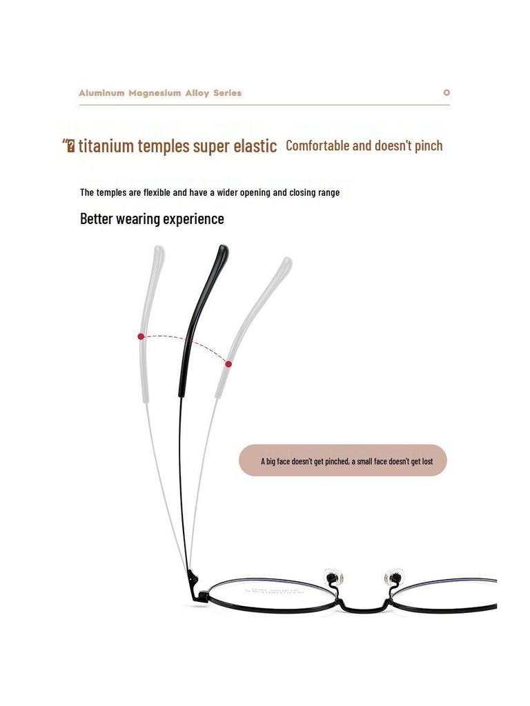 Retro Round Ultra-Light Full-Rim Titanium Eyeglass Frame for Women (Myopia) 32281