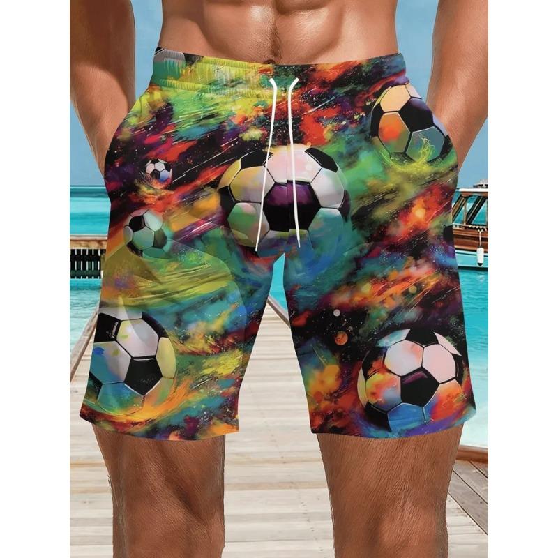 Summer Men's 3D Printed Beach Shorts Fashion Versatile Trend Breathable Casual Vacation Style