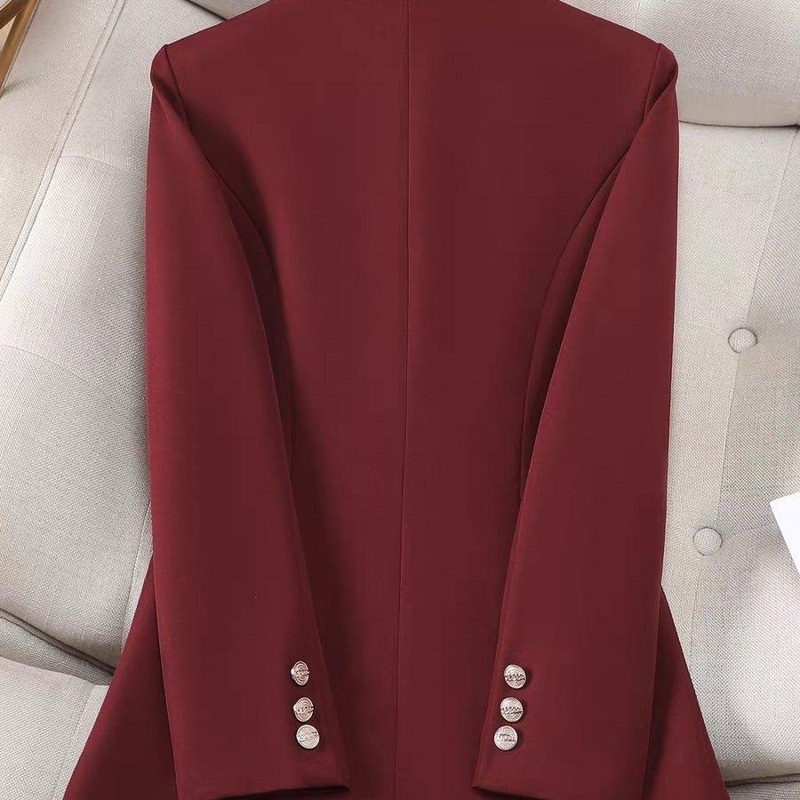 Elegant Women Black Suit Jacket Spring Autumn Professional Office Wear Stylish Slim Fit Design Trendy Blazer