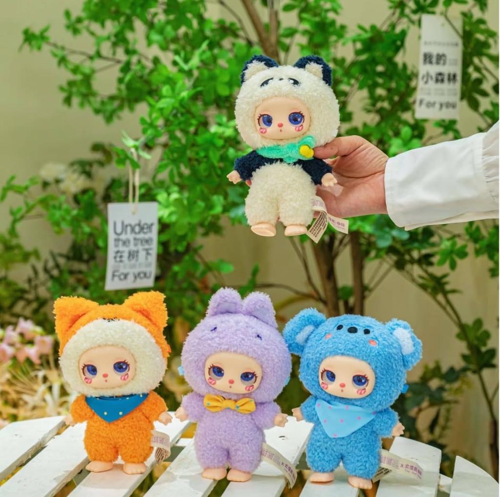 Liila Toys 2nd Generation Mascot Plush Toys  Cute and Fluffy Animal-design Mascots  7 Types (6 Regular Types + 1 Secret Type) [1 Random Item]