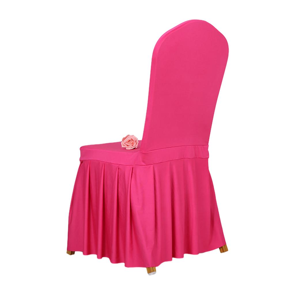 Long Stretch Dining Chair Cover Protectors Banquet Chair Skirt Seat Slipcover for Hotel Wedding Ceremony Removable Cover