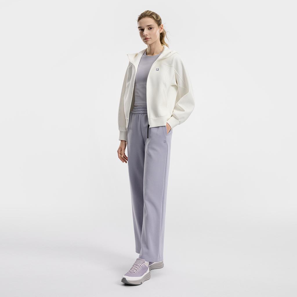 Fila Fitness Minimalist Classic Sports Training Casual Comfortable Versatile Hooded Jacket Women Jackets Cotton-Candy-White A11W611502FIV