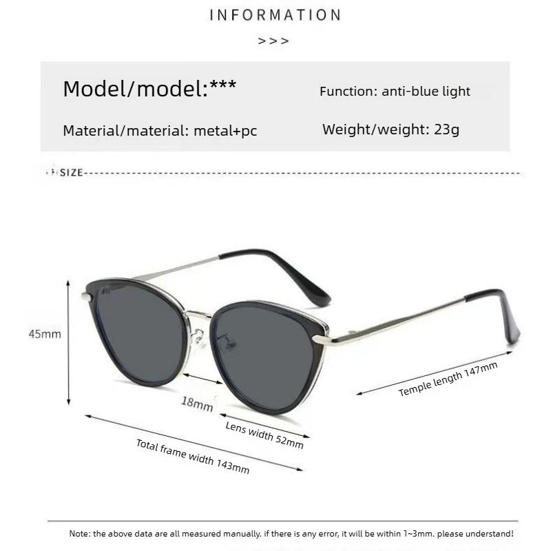 Oversized Cat-Eye Myopia Sunglasses Unisex High-Definition Minus Diopter Eyeglasses Grey Lenses Outdoor Shades Eyewear