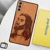 Buddha Jesus Guadalupe Wood Phone Case For Samsung Galaxy S25 Ultra S21 S22 S23 S24 Ultra S9 S10 S20 Plus S25 FE Cover