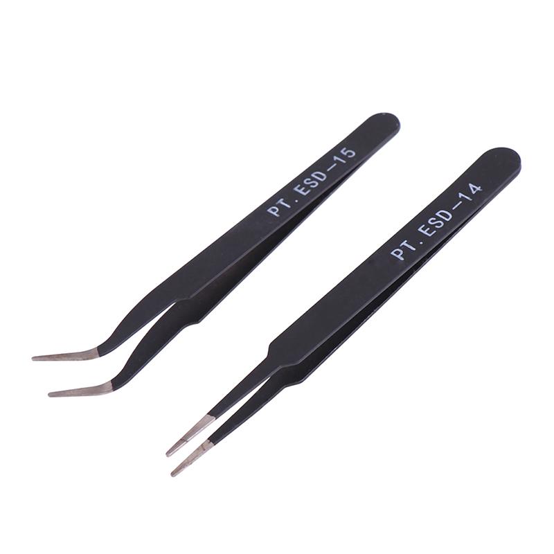 6Pcs Anti-Static Esd Tweezers Repair Tool Precision Curved Straight Tweezers