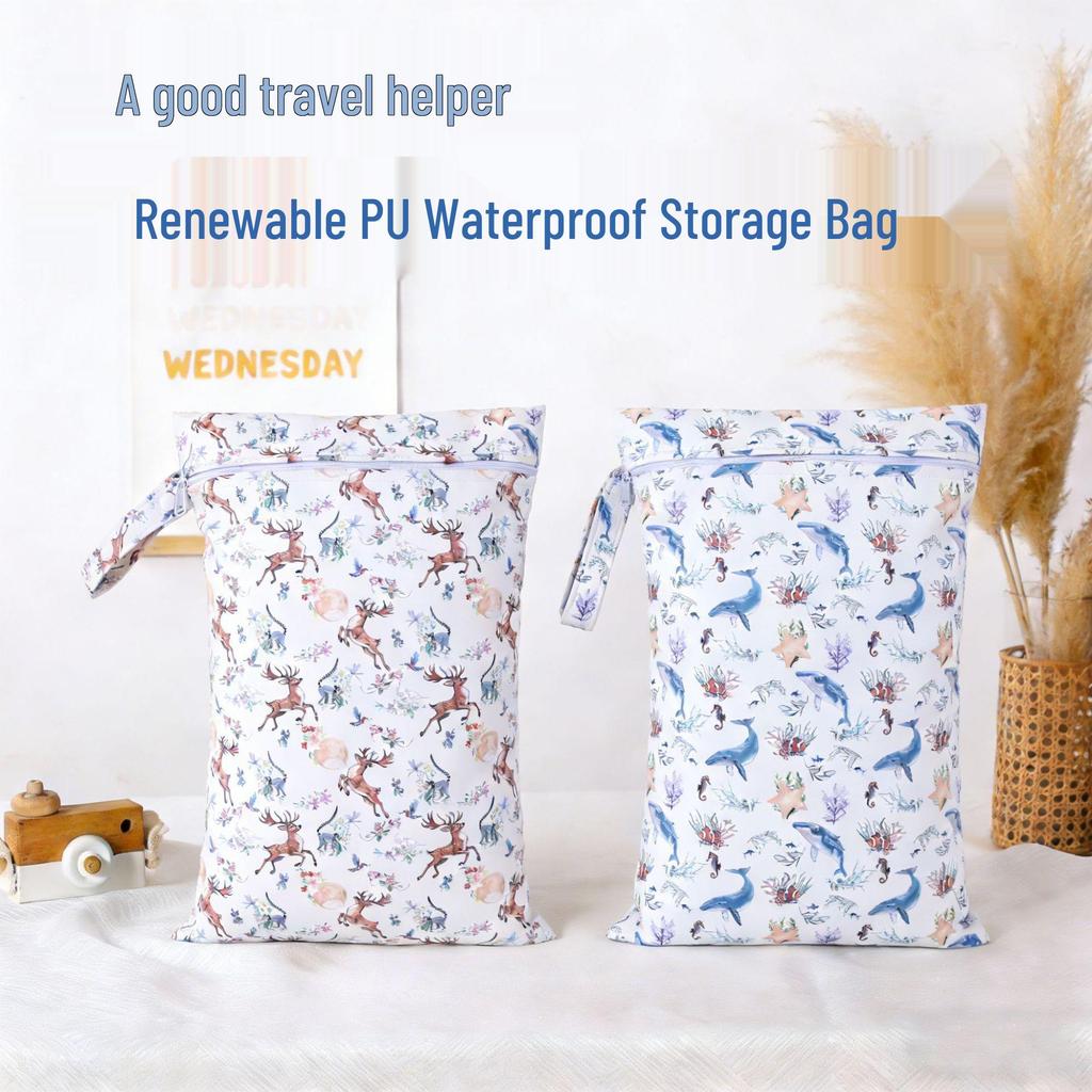 Recycled PU Travel Storage Bag with Separate Compartment for Clothing & Toiletries