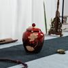 Chinese Coffee Canisters Ceramic Sealed Pot Gift Tea Jar  Home Decor