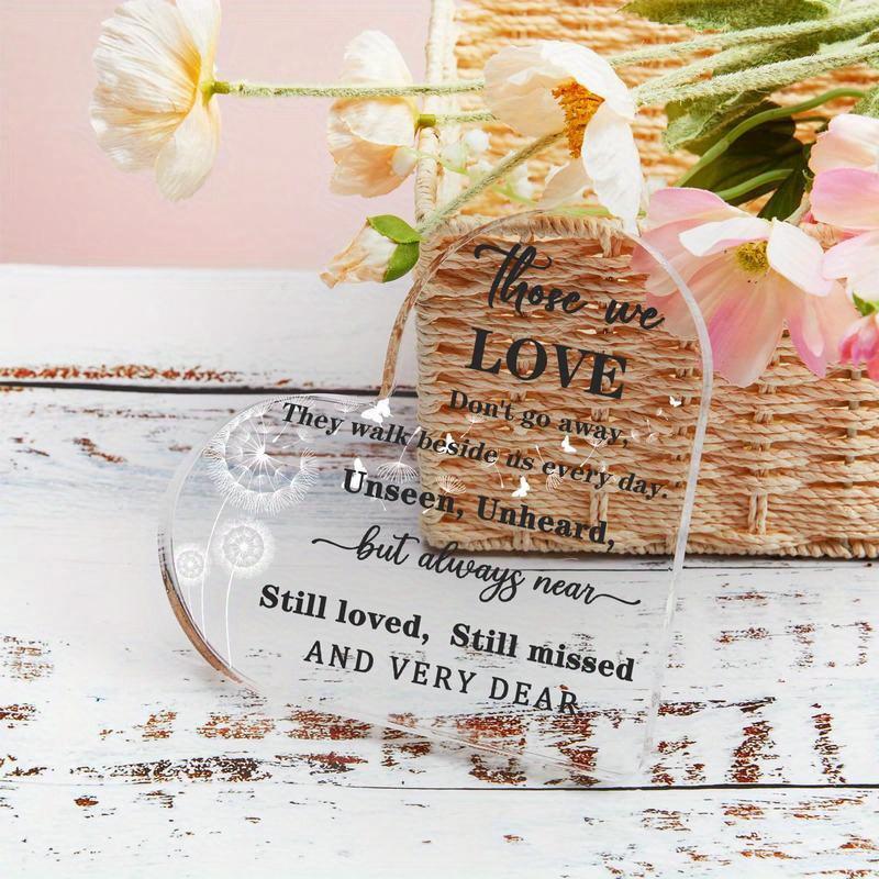 Dandelion Heart Commemorative Gift, Elegant Acrylic Mourning Gift Center DecorationFestival Statue Decorations