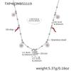 Stainless Steel Lucky Clover Daisy Pendant Necklace Bracelet Set Women Gold Mixed Color Fashion Jewelry