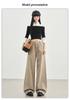 Romon Autumn/Winter Jeans Women's American Khaki High Waist Straight Tube Versatile Loose Look Thin Wide Legs Floor length Pants