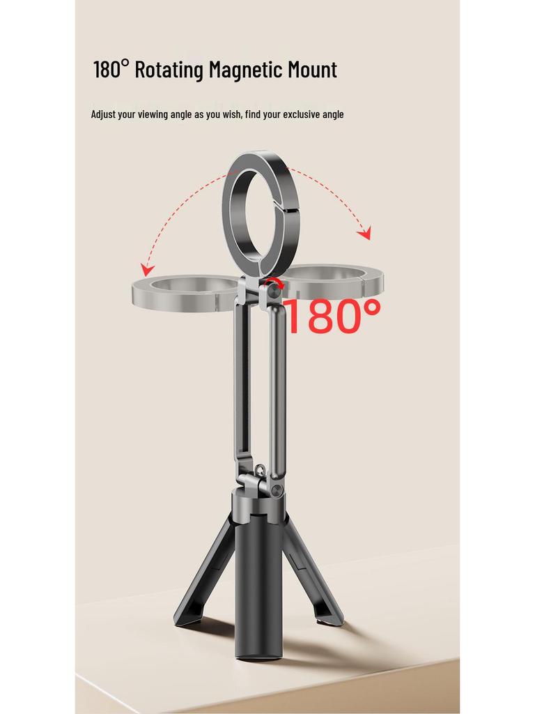 Compact Foldable Magnetic Phone Holder for Streaming and Stand Use