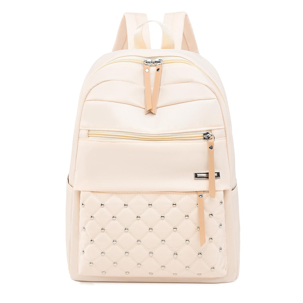 

Оксфордский рюкзак Простой холщовый школьный ранец и рюкзак для студентов на лето бежевый