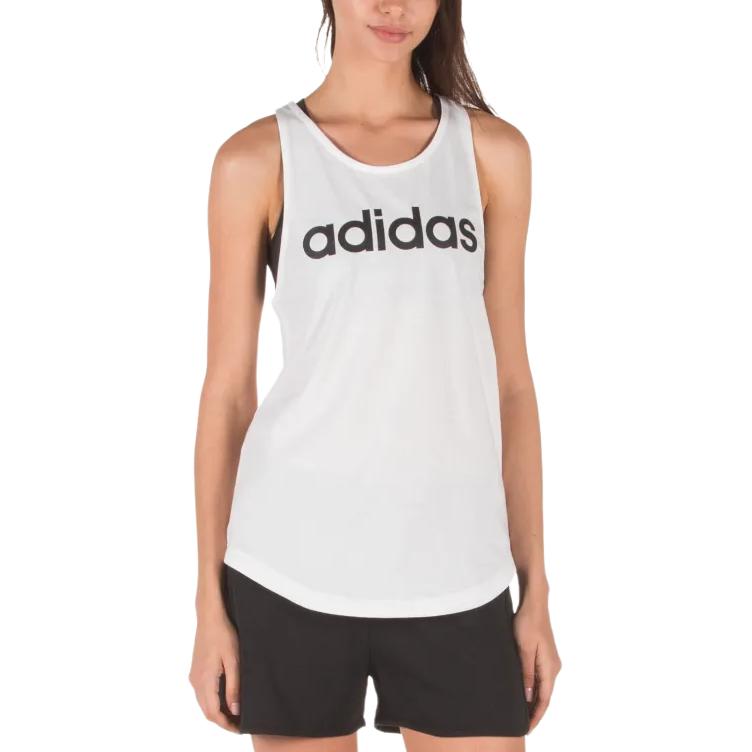 Adidas Essentials Linear Tank Top Women Tops White Black DP2360