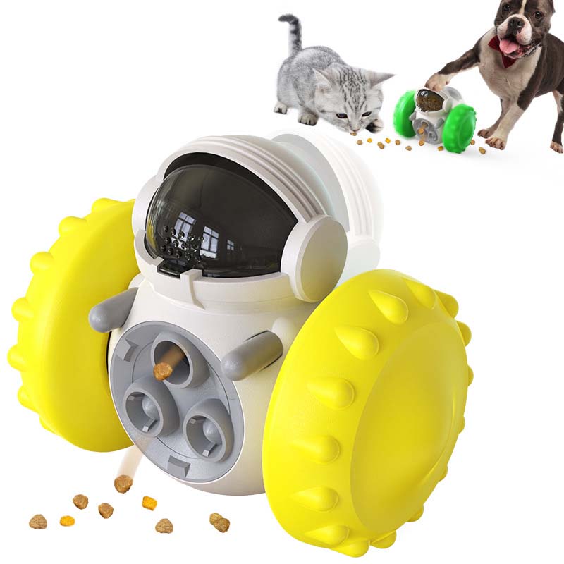 Interactive Balance Car Treat Dispenser Toy for Cats & Dogs, Rolling Puzzle Slow Feeder Enrichment Game to Relieve Boredom