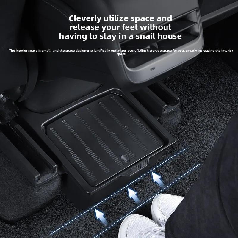 Car Sticker For Tesla Model 3 Model Y 2020-2024 Rear Middle Storage Box Accessories Tools Trash Can Car Storage Box Modification