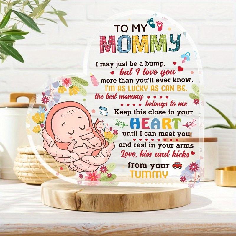 

New Mom Acrylic Sign – For mom-to-be, first-time moms. After birth, 1st Mother s Day, gender reveal. Great new pregnancy gifts. чистый