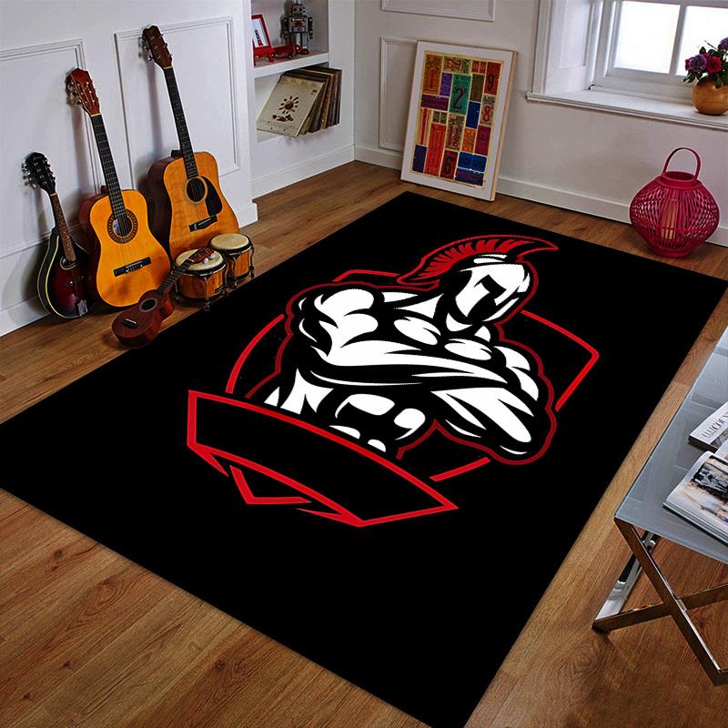 Spartan Warrior Logo Design Patterned Carpet a Non Slip Rug Suitable for All Seasons and Any Setting, Gift