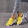 Casual single shoes autumn new round head flat bottom large size lace-up mesh sports single shoes women