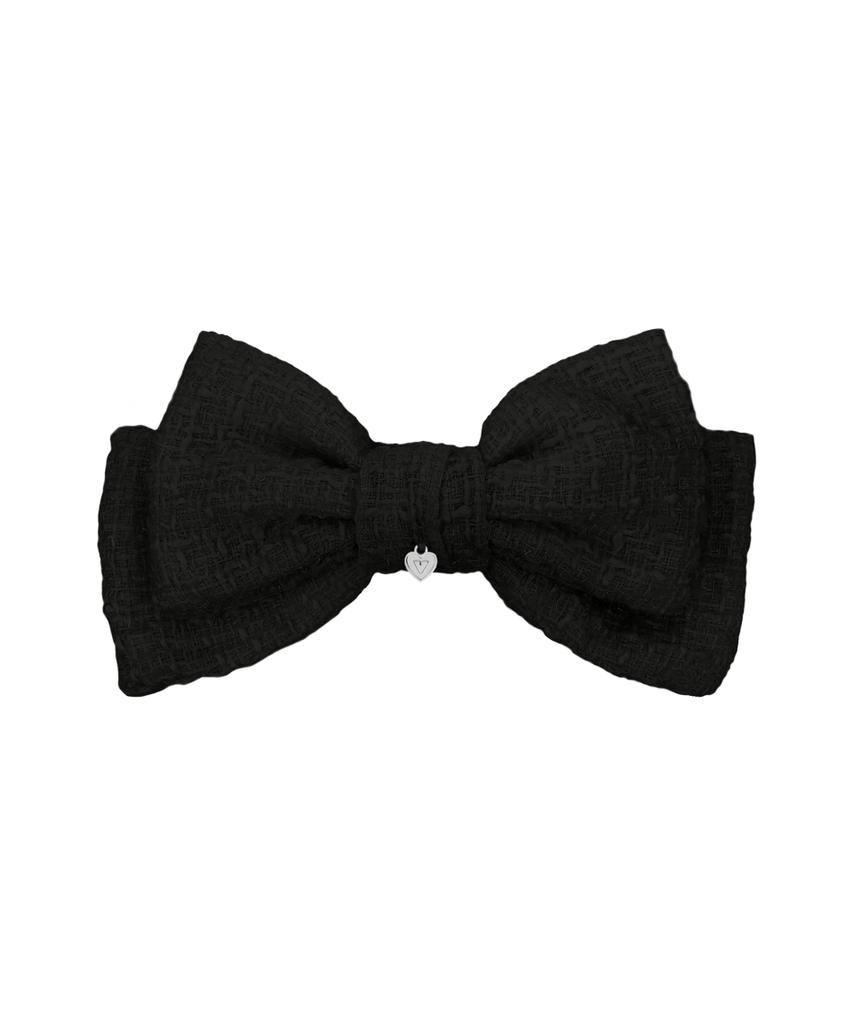 Vvv Check Glitter Tweed Ribbon Hairpin_Black