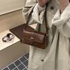 Retro Solid Color Small Bag Versatile Messenger Bag Commuter Simple Shoulder Bag Fashion Design Underarm Bag
