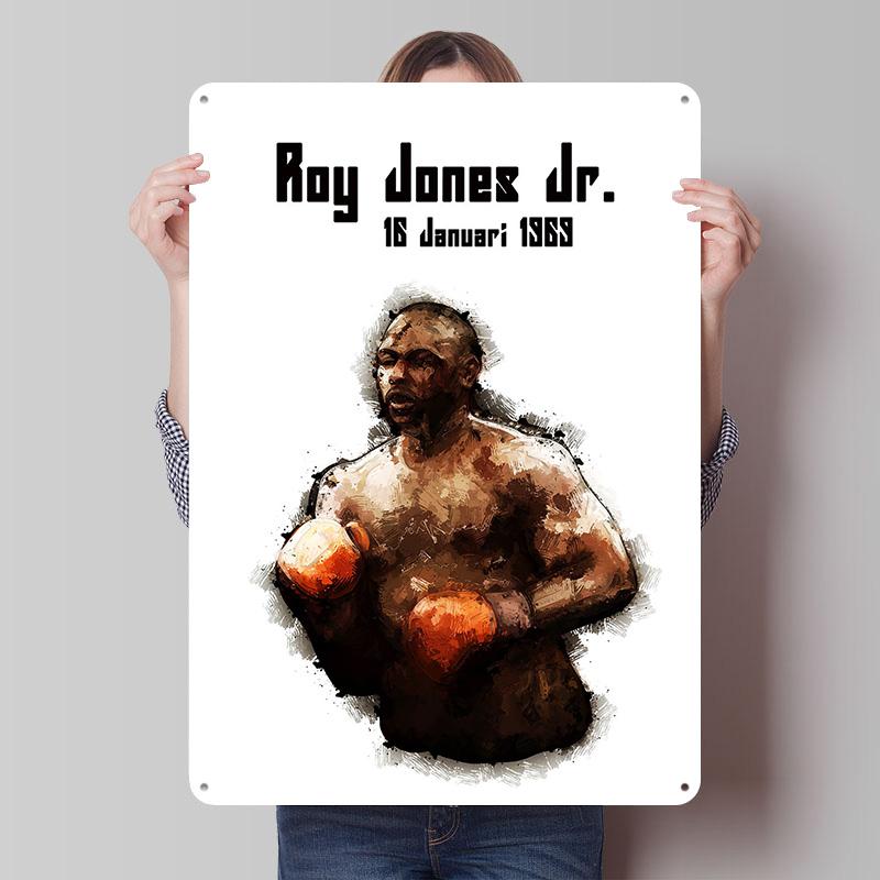 Roy Jones Jr Boxer Metal Posters Custom Vintage Metal Signs Wall Art Retro Tin Plaque for Man Cave Decoration Bedroom Desk Decor