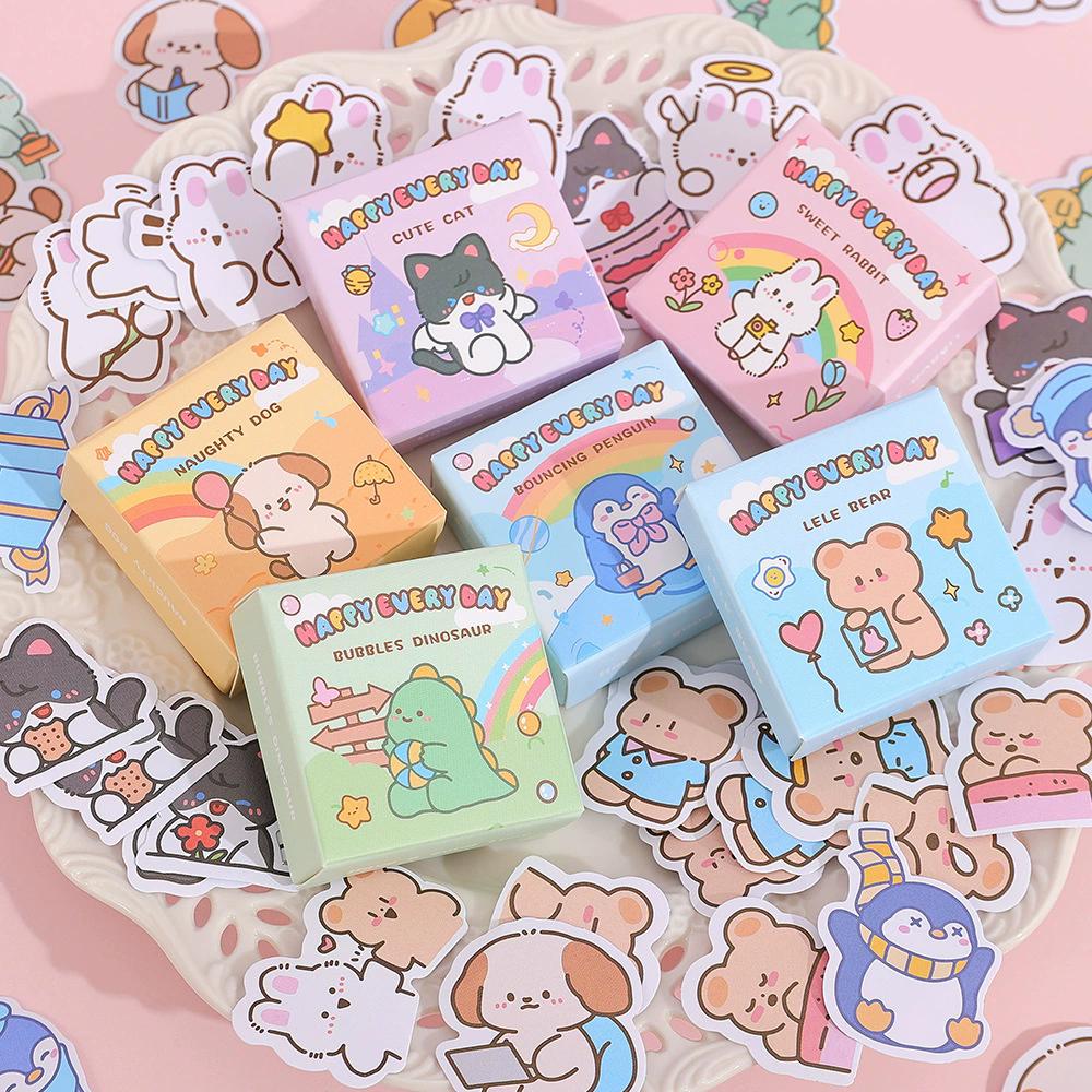 300 Sheets Vintage Butterfly Flower Washi Scrapbooking Stickers Set 6 Different Styles MINI Box DIY Collage Material Stickers