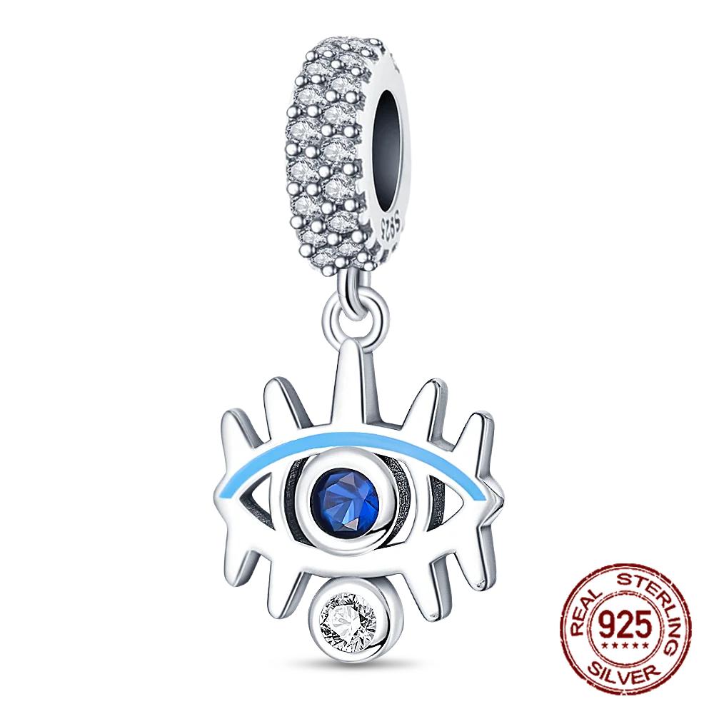 Copper Blue Series Moon Plane Space Series Glass Beads Clip Charm Fit Original Bracelet Bangle Jewelry Gift