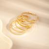 7 Pcs/Set Stackable Gold Color Bracelets Versatile Heart Prints Bracelets  Women