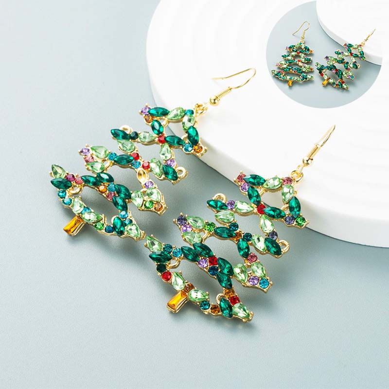Snowflake Metal Christmas Party Christmas Tree Earrings Fashion Alloy Earrings Creative Exaggerating