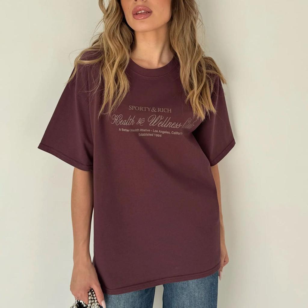 Summer pure cotton Casual oversized T Shirt Women's Streetwear Harajuku Large size letter print Short Sleeve T-shirts for Women white Y2k Tops
