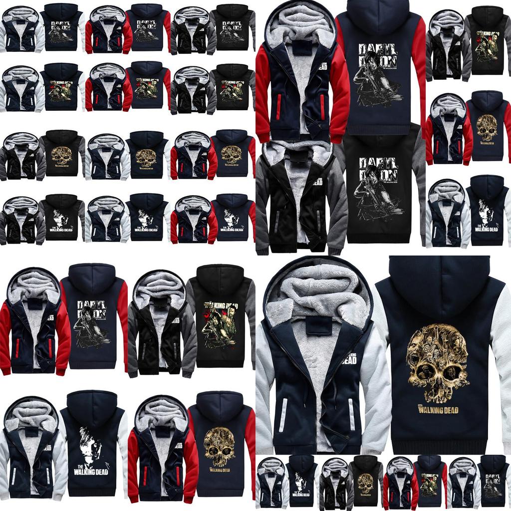 Cozy And Warm The Walking Dead Print Sweatshirts For Men With Ribbed Cuffs