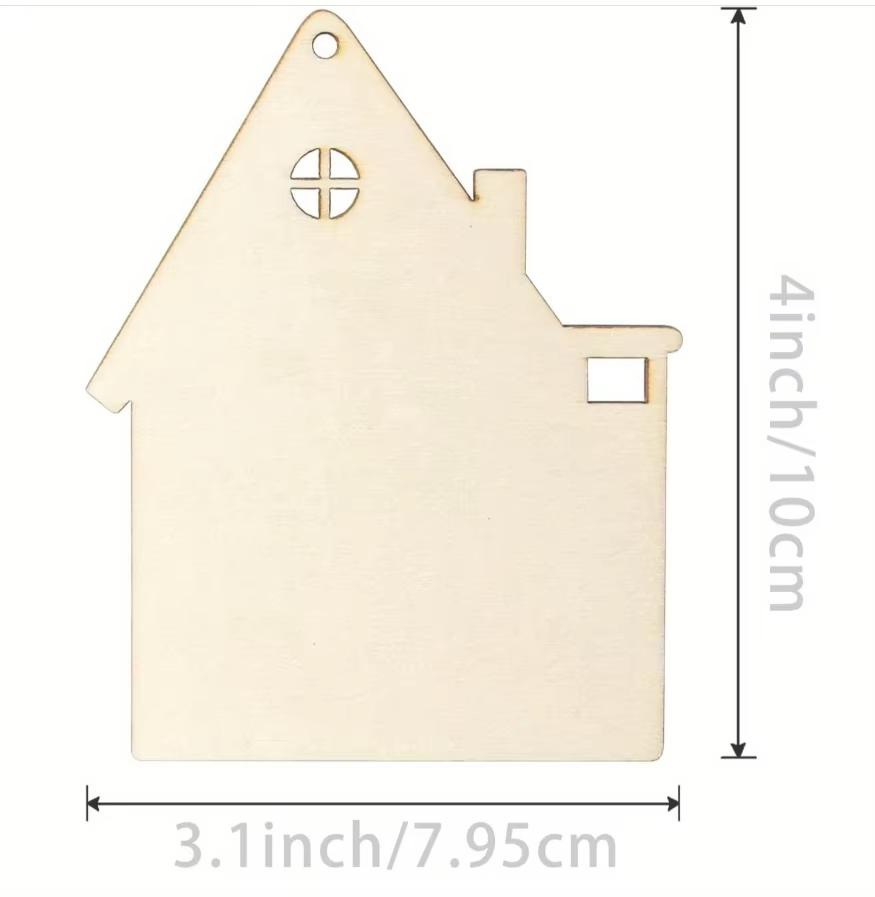 House Shape Wood Chips Nativity Scene Decoration, Wooden Manger Shape Manger Wooden Art Ornament With Rope Exquisite Decoration