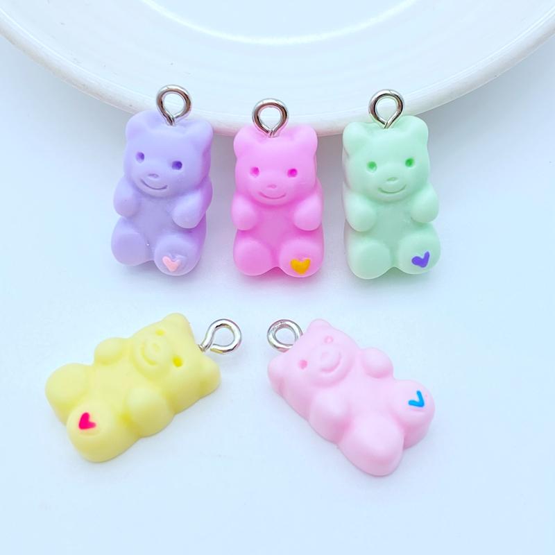 20Pcs New Cute Resin Cartoon Little Bear Series Flat Back Manicure Parts Embellishments For Hair Bows Accessories