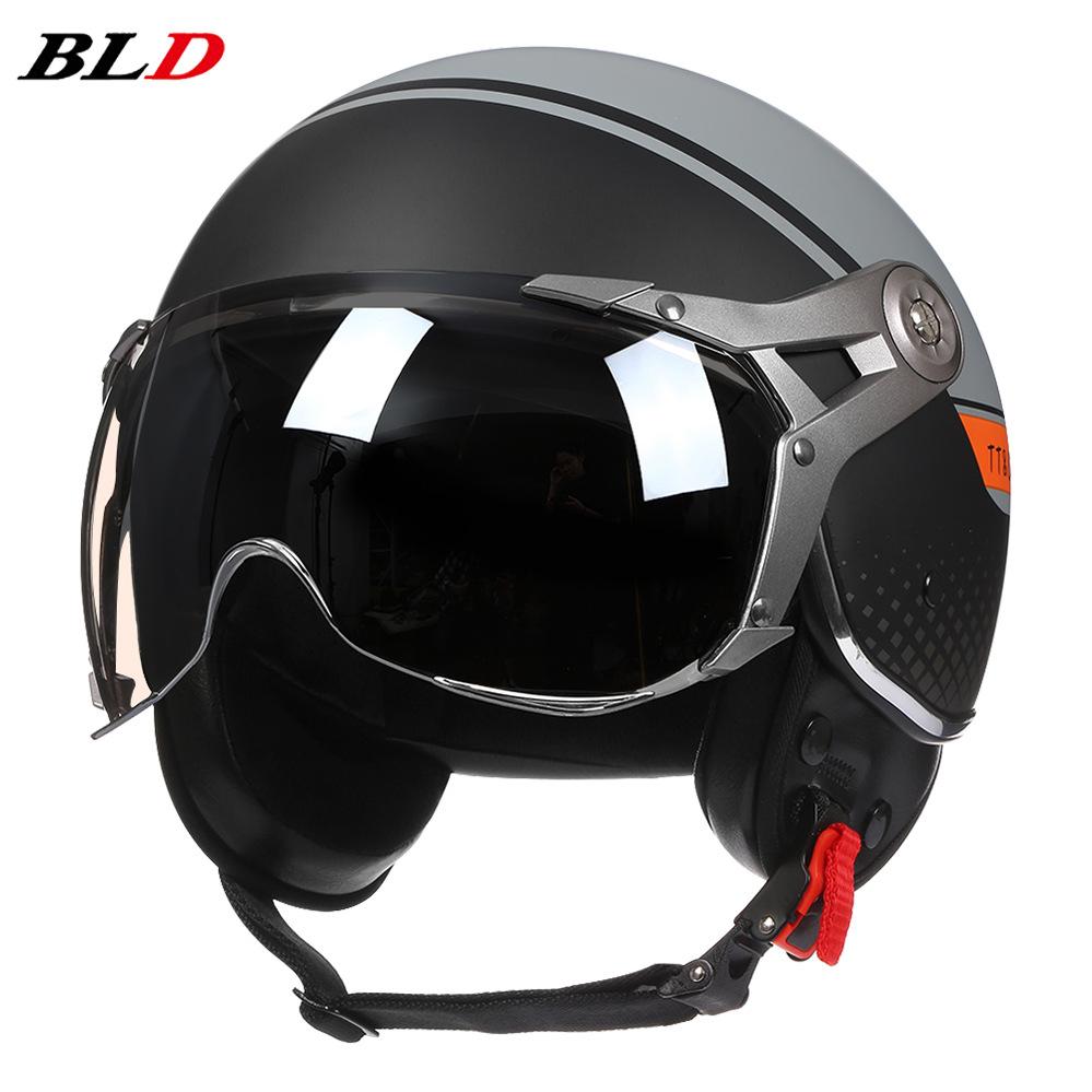 New Fashion DOT 3/4 Open Face Motorcycle Helmet for Men Women ABS Lightweight Vintage Scooter Half Helmet Casco De Moto