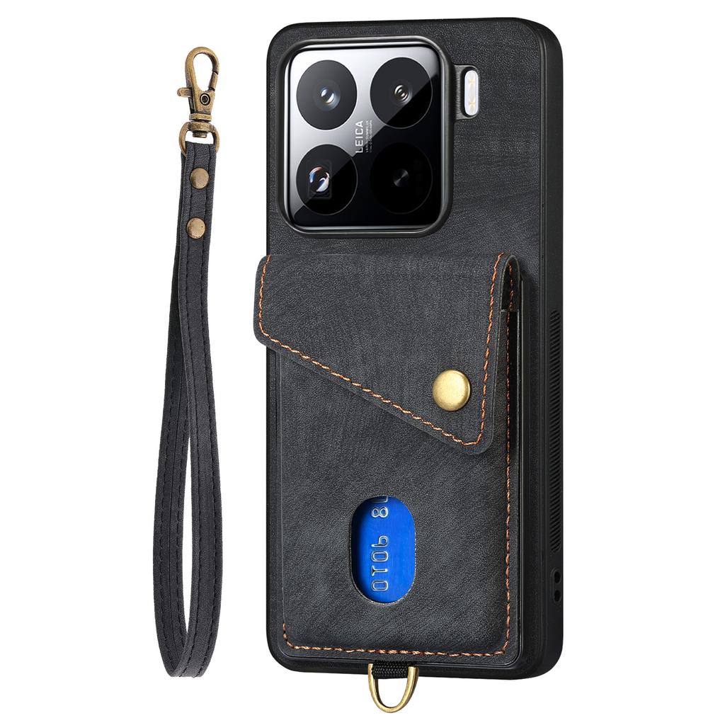 For Xiaomi 15 Case Leather+TPU Back Cover with Card Slot Kickstand