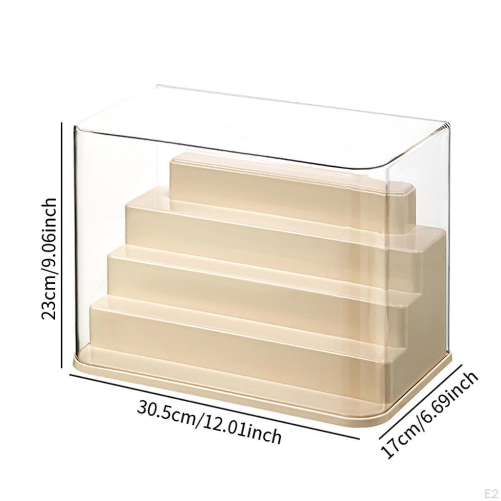 Figure Display Case Small Showcase Transparent Dustproof Stackable Home Storage Doll Box for
