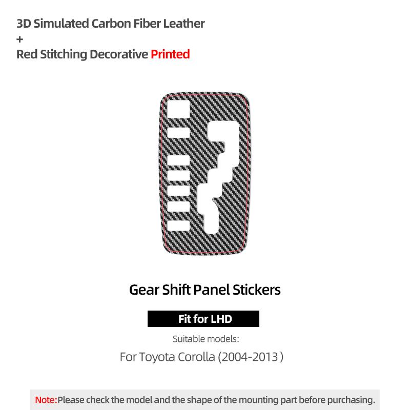 

Made of Alcantara Betterhumz For Toyota Corolla 2004-2013 Center Console Gear Shift Panel Trim Stickers Car Interior Accessories Carbon Leather LHD