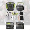 Camping Cookware Kit Cooking Set Ergonomic Pot Frying Pan Kettle for Barbecue Fishing