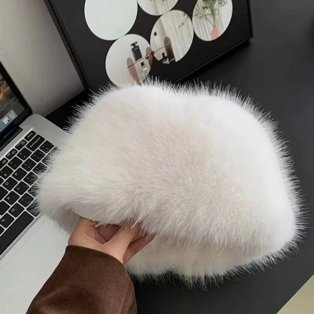 Podzimní a zimní nový dámský klobouk z imitace norkové kožešiny z lišky, dámský zesílený teplý plyšový kbelíkový klobouk