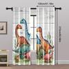 2pcs, Upscale Curtains Retro Dinosaur Durable Polyester (without Rod) Stuff Clearance Use for Bedroom, Living Room, Office Decor
