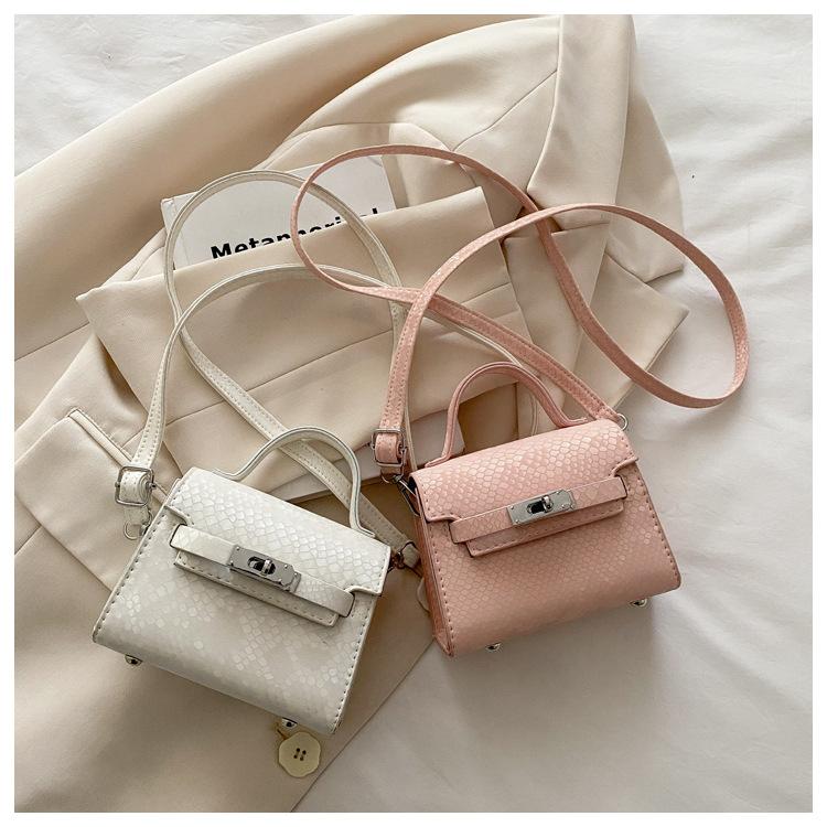 Texture Casual Retro Large Capacity Lock Buckle Handheld Crossbody Small Square Bag For Women