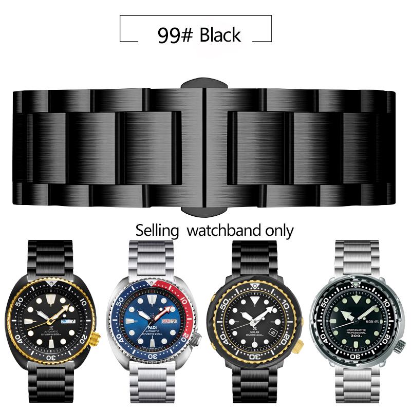 

20 мм 22 мм Цельный ремешок для часов из нержавеющей стали для SEIKO PROSPEX Ремешок Водяной призрак Дайвинг Банка Абалон Серия Браслет Наручный ремешок 22mm