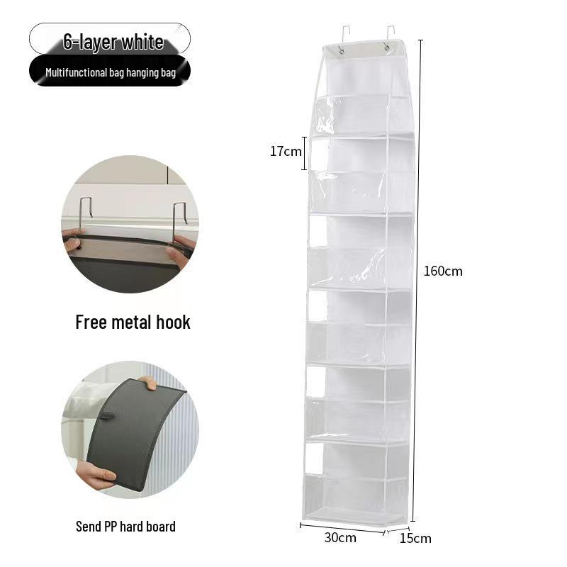 Wall-Mounted Fabric Hanging Organizer with Pockets - Essential Over-the-Door Storage for Dorms and Homes