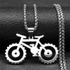 Trendigt cykelhänge halsband för kvinnor män rostfritt stål guld silverfärg man hiphop geometriskt cykel cykling kedja smycken