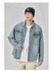 GURBAKS Herren Hellblaue Denim Hemdjacke - Trendige Workwear mit lockerer Passform für Frühling und Herbst